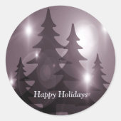Christmas Party Pink Trees Holiday Winter Elegant Ronde Sticker (Voorkant)