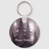 Christmas Party Pink Trees Holiday Winter Elegant Sleutelhanger (Achterkant)