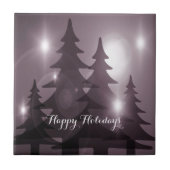 Christmas Party Pink Trees Holiday Winter Elegant Tegeltje (Voorkant)