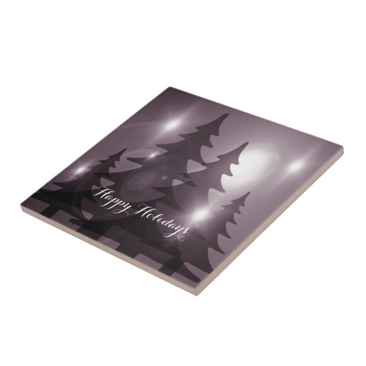 Christmas Party Pink Trees Holiday Winter Elegant Tegeltje (Zijkant)