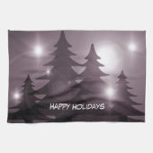 Christmas Party Pink Trees Holiday Winter Elegant Theedoek (Horizontaal)