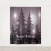 Christmas Party Pink Trees Holiday Winter Elegant Wandkleed (Voorkant)