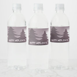 Christmas Party Pink Trees Holiday Winter Elegant Waterfles Etiket