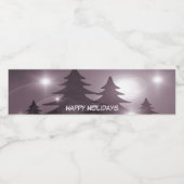 Christmas Party Pink Trees Holiday Winter Elegant Waterfles Etiket (Enkel label)