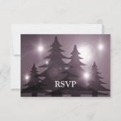 Christmas Party Pink Trees Holiday Winter Rustic RSVP Kaartje (Voorkant)