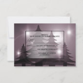 Christmas Party Pink Trees Holiday Winter Rustic RSVP Kaartje (Achterkant)