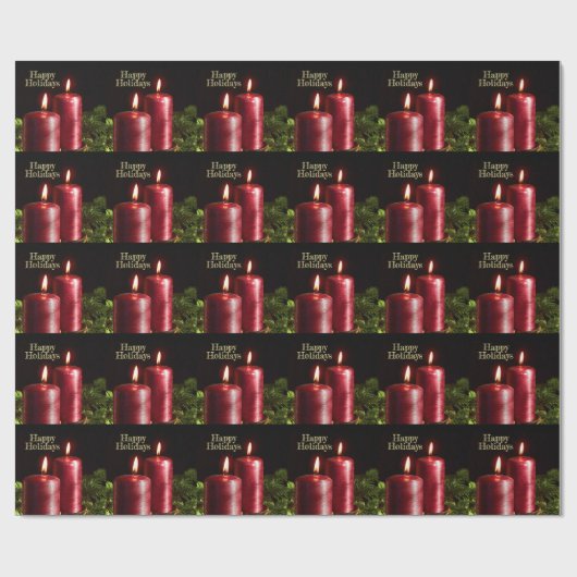 Christmas Party Red Candles Winter Holidays Cadeaupapier (Vlak)