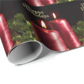 Christmas Party Red Candles Winter Holidays Cadeaupapier (Rol Hoek)