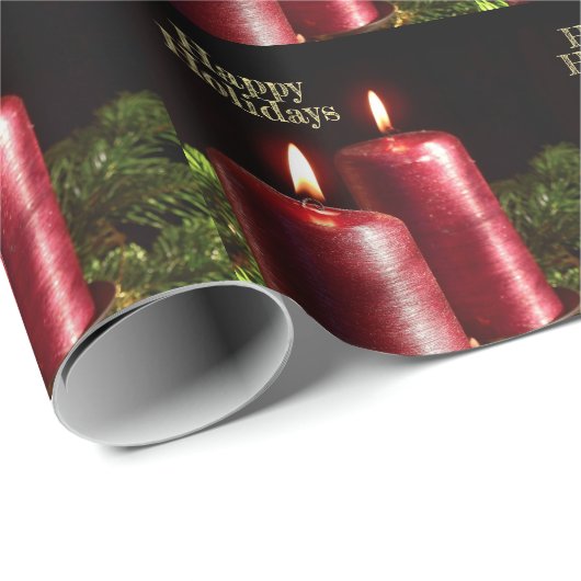 Christmas Party Red Candles Winter Holidays Cadeaupapier (Rol Hoek)