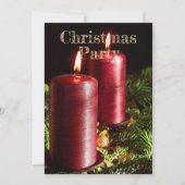 Christmas Party Red Candles Winter Holidays Kaart (Voorkant)