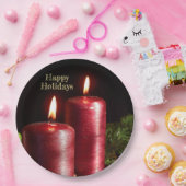  Christmas Party Red Candles Winter Holidays Papieren Bordje (Feest)
