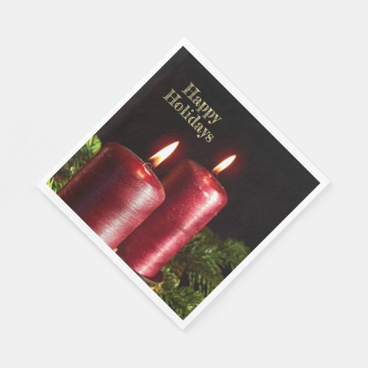 Christmas Party Red Candles Winter Holidays Servet (Hoek)