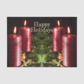Christmas Party Red Candles Winter Holidays Tissuepapier (Voorkant)