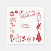 Christmas Party Red Favorite Things Hand Drawn Servet (Voorkant)