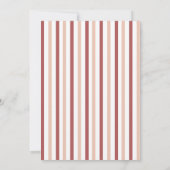 Christmas Party • Red Pink Striped Kaart (Achterkant)