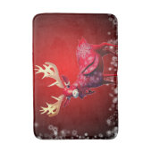 Christmas Party Red Reindeer Winter Holidays Badmat (Voorkant Verticaal)