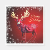 Christmas Party Red Reindeer Winter Holidays Servet (Voorkant)