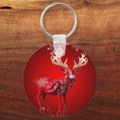 Christmas Party Red Reindeer Winter Holidays Sleutelhanger (Voorkant)