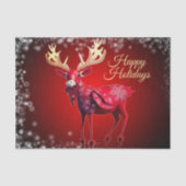 Christmas Party Red Reindeer Winter Holidays Tissuepapier (Voorkant)