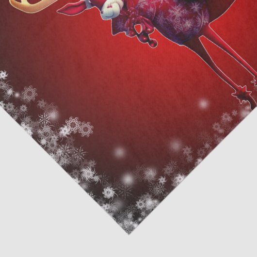 Christmas Party Red Reindeer Winter Holidays Tissuepapier (Detail)