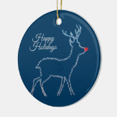 Christmas Party Reindeer Blue Sky Rustic Elegant Keramisch Ornament (Links)