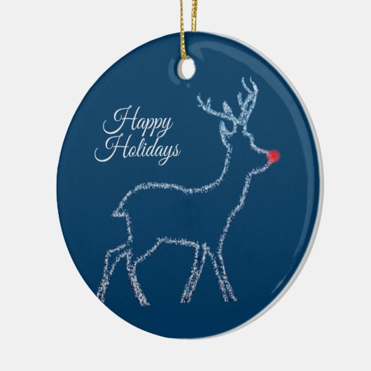 Christmas Party Reindeer Blue Sky Rustic Elegant Keramisch Ornament (Links)