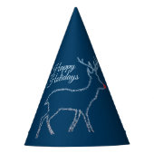 Christmas Party Reindeer Blue Sky Shiny Stars Feesthoedjes (Voorkant)
