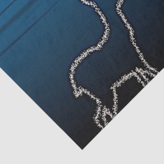 Christmas Party Reindeer Tree Blue Sky Shiny Stars Tissuepapier (Detail)