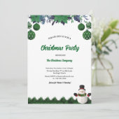 Christmas Party Santa Claus Modern in Green Invita Kaart (Staand voorkant)
