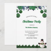 Christmas Party Santa Claus Modern in Green Invita Kaart (Voorkant / Achterkant)