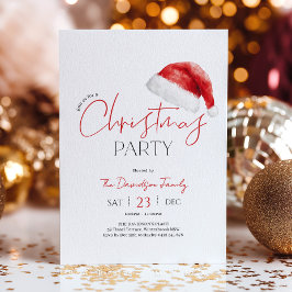 Christmas Party Santa Hat Kaart