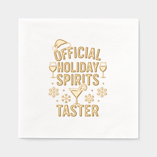 Christmas party spirits taster funny quote folie servetten (Voorkant)