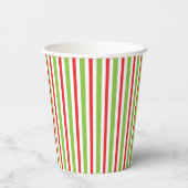 Christmas Party Stripped Red and Green Cups Papieren Bekers (Achterkant)