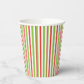 Christmas Party Stripped Red and Green Cups Papieren Bekers (Links)