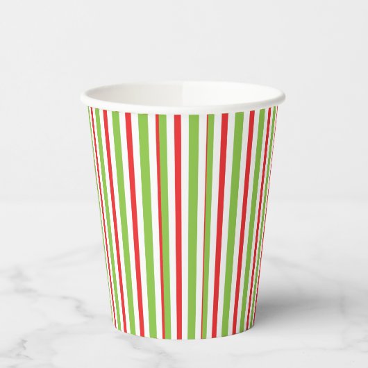 Christmas Party Stripped Red and Green Cups Papieren Bekers (Links)