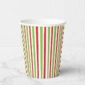 Christmas Party Stripped Red and Green Cups Papieren Bekers (Rechts)