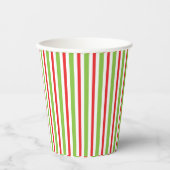 Christmas Party Stripped Red and Green Cups Papieren Bekers (Voorkant)