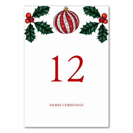 Christmas Party Table number Kaart (Achterkant)