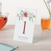 Christmas Party Table Numbers Elegant Greenery Reclamebord Met Voetstuk (Insitu)