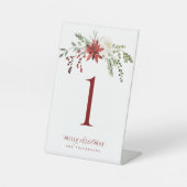 Christmas Party Table Numbers Elegant Greenery Reclamebord Met Voetstuk (Voorkant)