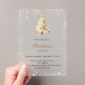 Christmas Party tree snow hand-drawn frosted Acryl Uitnodigingen (Insitu (Draagbaar))