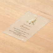 Christmas Party tree snow hand-drawn frosted Acryl Uitnodigingen (Laagn)