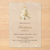 Christmas Party tree snow hand-drawn frosted Acryl Uitnodigingen (Voorkant)