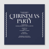 Christmas Party Vintage Elegant blue Invitation (Voorkant)