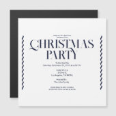 Christmas Party Vintage Elegant blue Invitation Magnetische Uitnodiging (Voorkant / Achterkant)