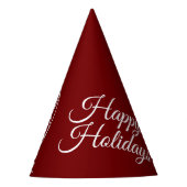 Christmas Party White Ornaments Stars Red Elegant Feesthoedjes (Voorkant)