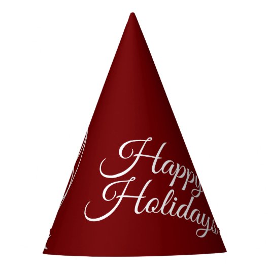 Christmas Party White Ornaments Stars Red Elegant Feesthoedjes (Voorkant)