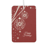 Christmas Party White Ornaments Stars Red Elegant Luchtverfrisser (Voorkant)