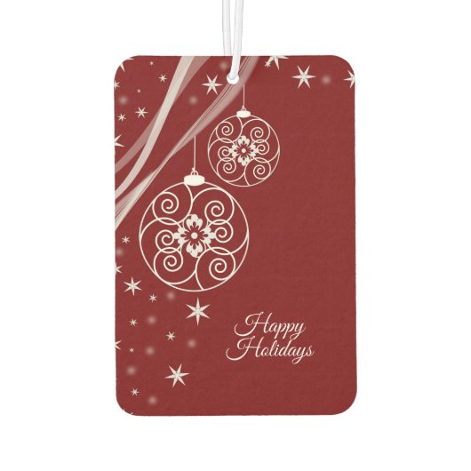 Christmas Party White Ornaments Stars Red Elegant Luchtverfrisser (Achterkant)