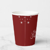 Christmas Party White Ornaments Stars Red Elegant Papieren Bekers (Rechts)